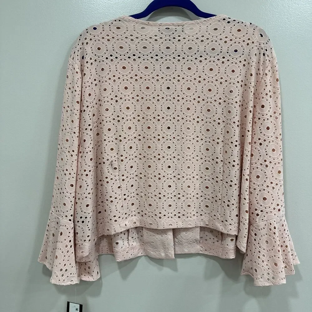 Perceptions 3X Bolero Top Blush Pink 3/4 Flare Bell Sleeve Women's NEW - Picture 5 of 10